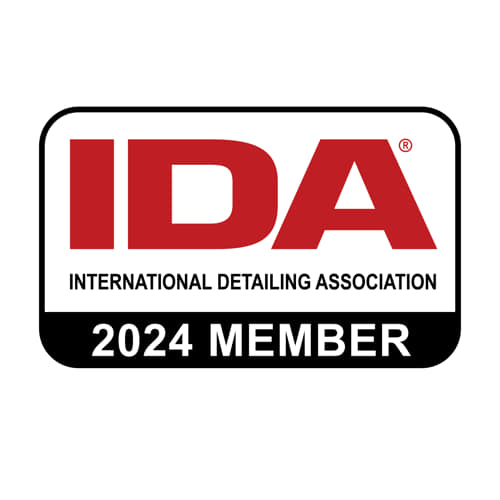 International Detailers Association Member logo for 2024. The letters I,D, & A are in red and bold. Below this in smaller writing are the words "International Detailers Association'. Below this in white writing with a black background it says " Member".