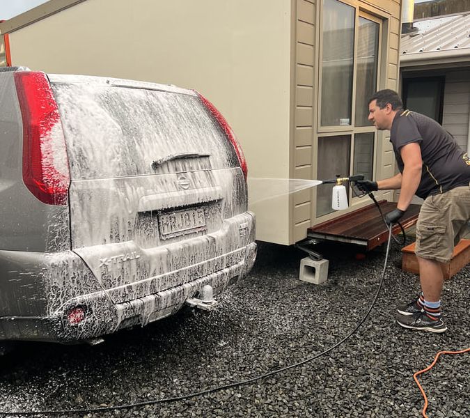 Washing a coated vehicle using clean media and correct technique