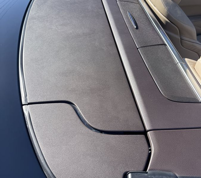 The same interior plastic trim after restoration