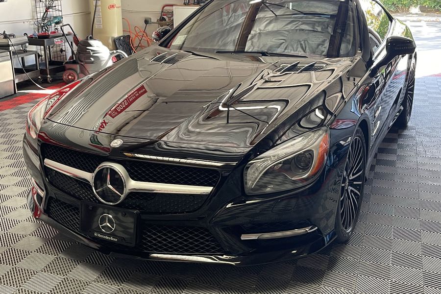 Mercedes SL550 exterior after multi-stage paint correction and ceramic coating
