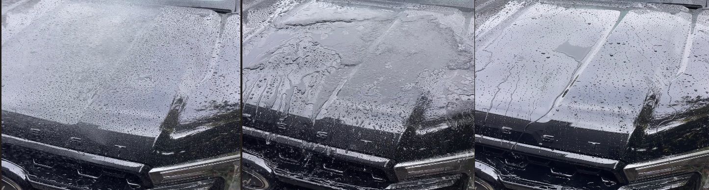 Degraded water beading behaviour showing a ceramic coating that needs professional attention