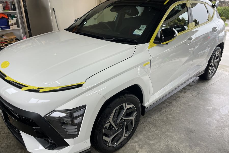 Ceramic coated white vehicle showing enhanced gloss and depth of color